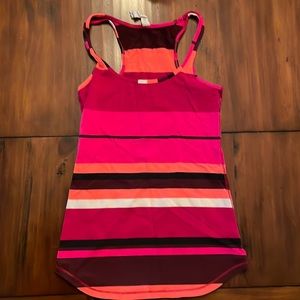 EUC Lululemon CRB Cool Racerback Tank Sz 4 Pink Stripe